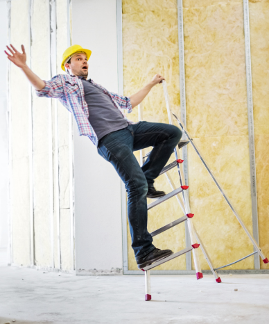 Construction worker falling from a ladder - Mercer Legal Group services