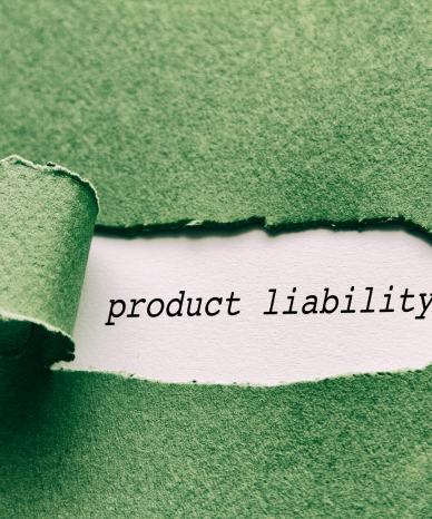 Green paper with the words 'Product Liability' - Mercer Legal Group services