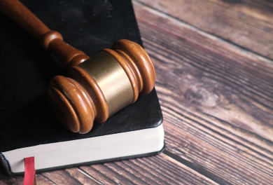 Gavel placed on top of a law book - Mercer Legal Group services