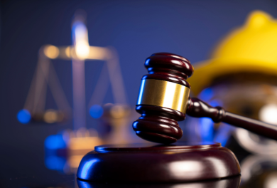 Close-up of a gavel in a courtroom - Mercer Legal Group services