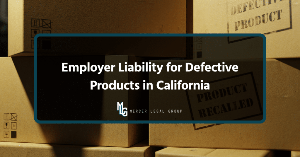 Boxes labeled as defective and recalled products representing employer liability issues in California