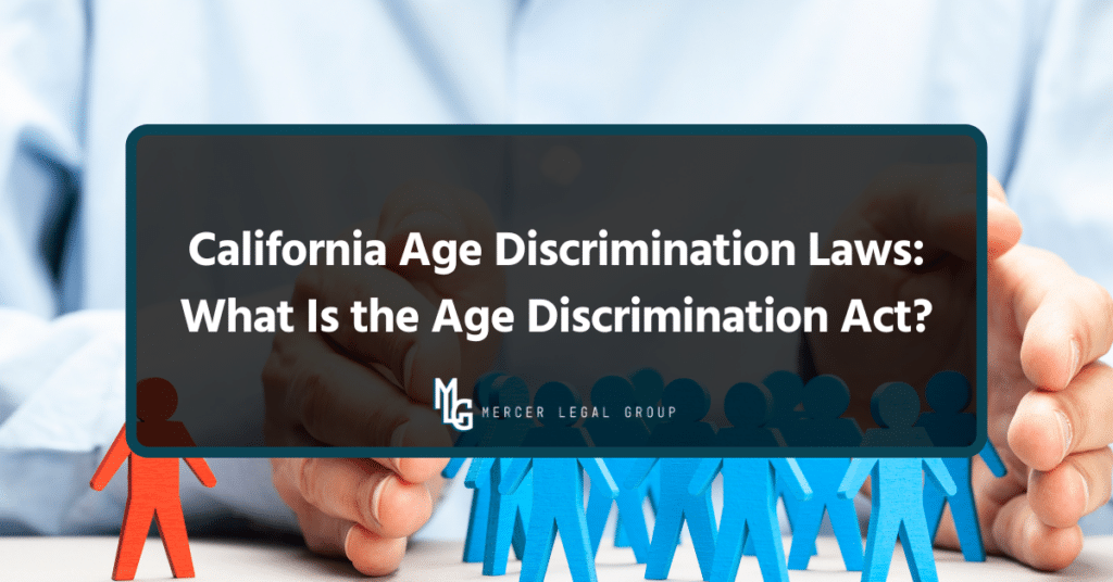 Illustration representing workplace age discrimination and employee protections under California law