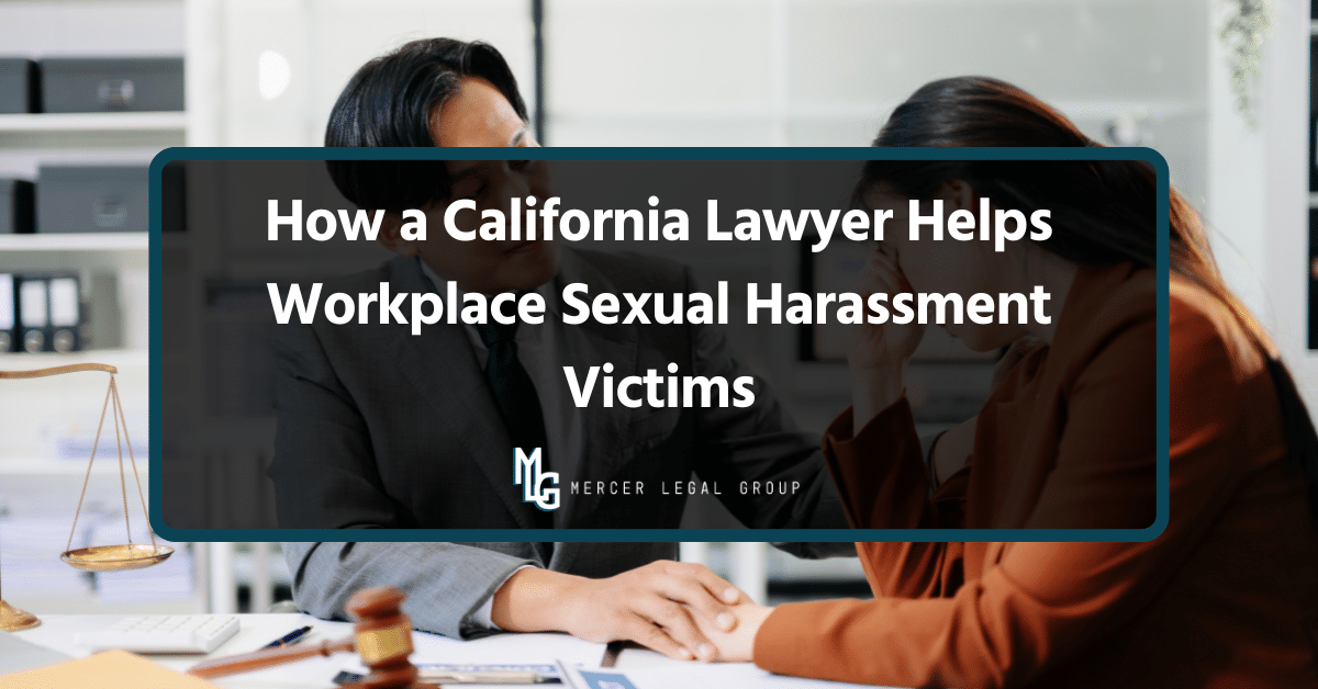 California employment lawyer providing legal guidance to a workplace sexual harassment victim during a consultation