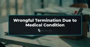 Branded Mercer cover: Wrongful Termination Due to Medical Condition over an office desk with packed personal items