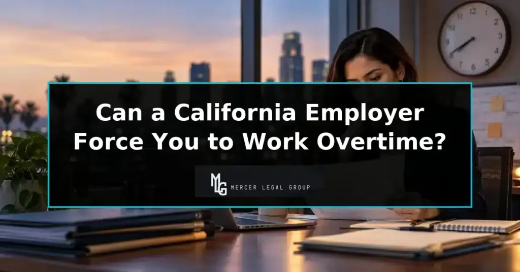 California employee reviewing overtime records after hours