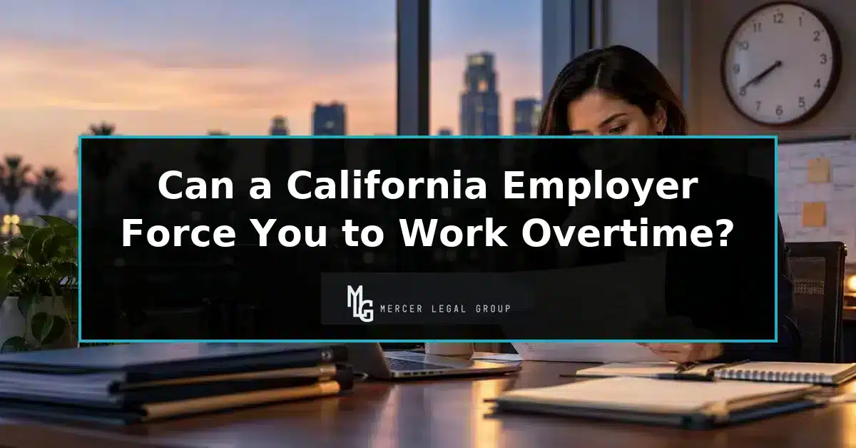 California employee reviewing overtime records after hours