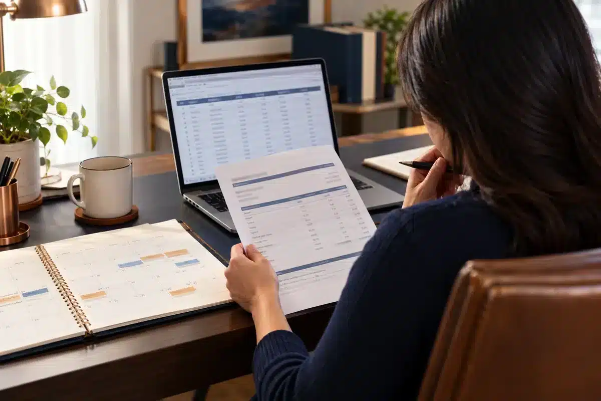 California employee comparing work schedules with wage statements for possible unpaid overtime